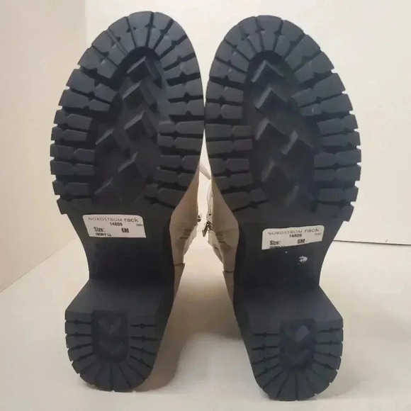 Women's White Canaly Lug Sole Block Heel Combat Boots Size 6 - Picture 11 of 11